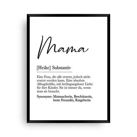 Poster Mama Definition - Wandschmuck-Shop - Wandschmuck-Shop.de