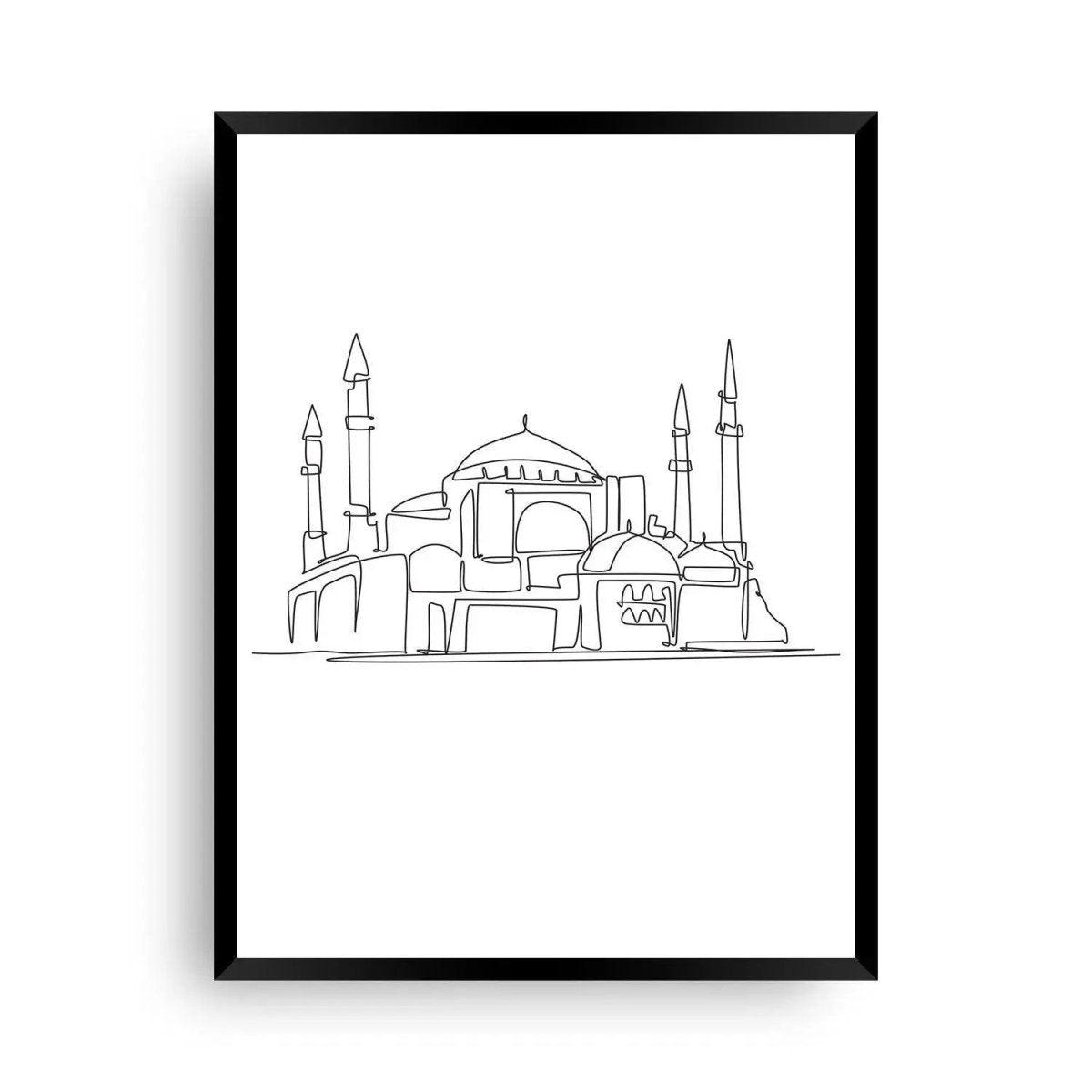 Poster moschee oneline Art - Wandschmuck-Shop.de