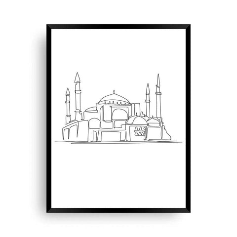 Poster moschee oneline Art - Wandschmuck-Shop.de