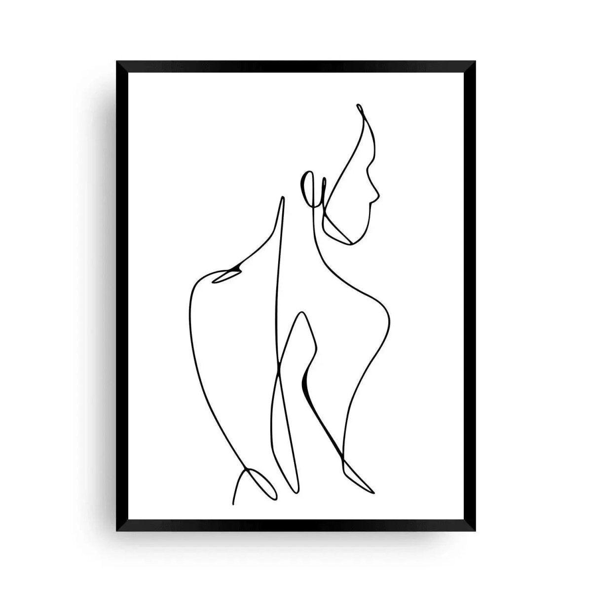 Poster Oneline woman - Eine Linie Frau Poster xxl - Wandschmuck-Shop.de