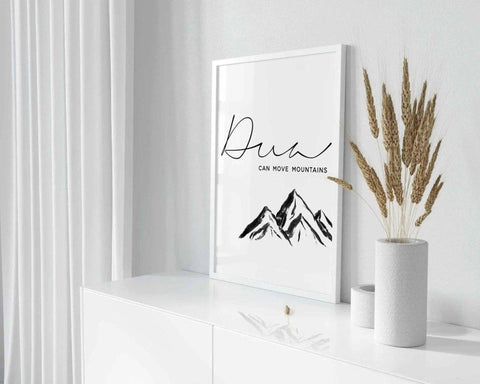 Poster xxl Dua - Dua Can Move Mountains Spirituelle Kraft - Wandschmuck-Shop.de