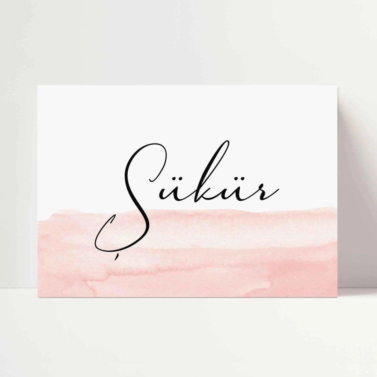 Şükür | Rosa Poster - Wandschmuck-Shop.de