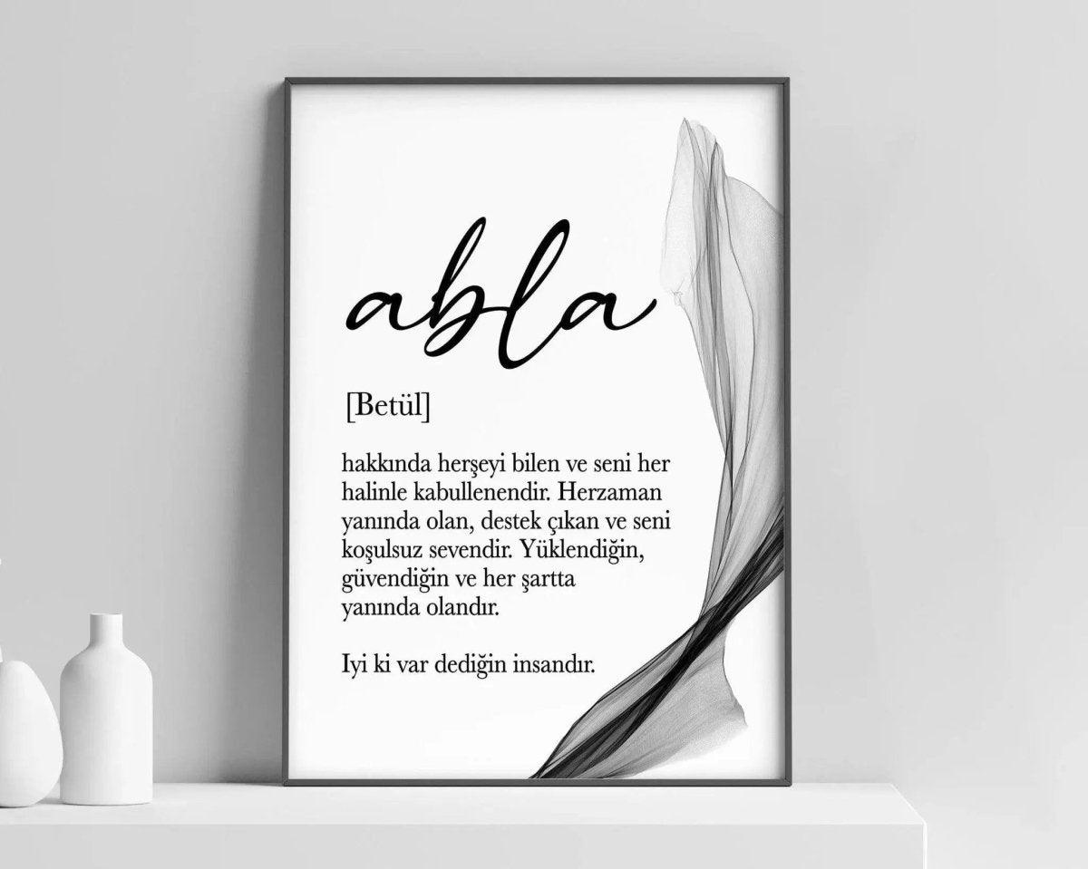 Wallart Abla Smoke Individualisierte Namen Poster - Wandschmuck-Shop - Wandschmuck-Shop.de