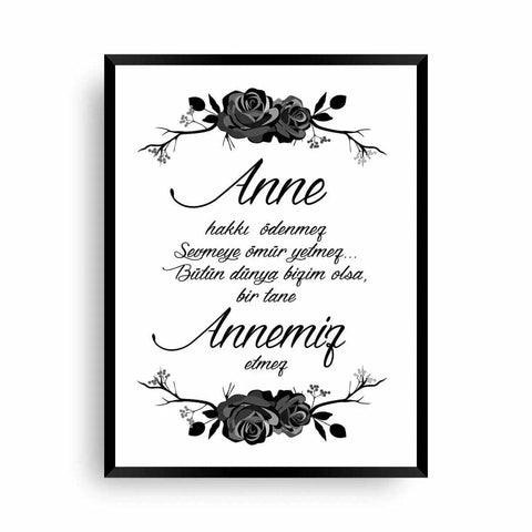 Wandbild "Anne hakki ödenmez" Zitat - Wandschmuck-Shop - Wandschmuck-Shop.de