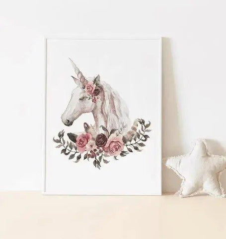 Wandbild "Einhorn | BOHO - Ein Einhorn im BOHO-Stil" - Wandschmuck-Shop.de