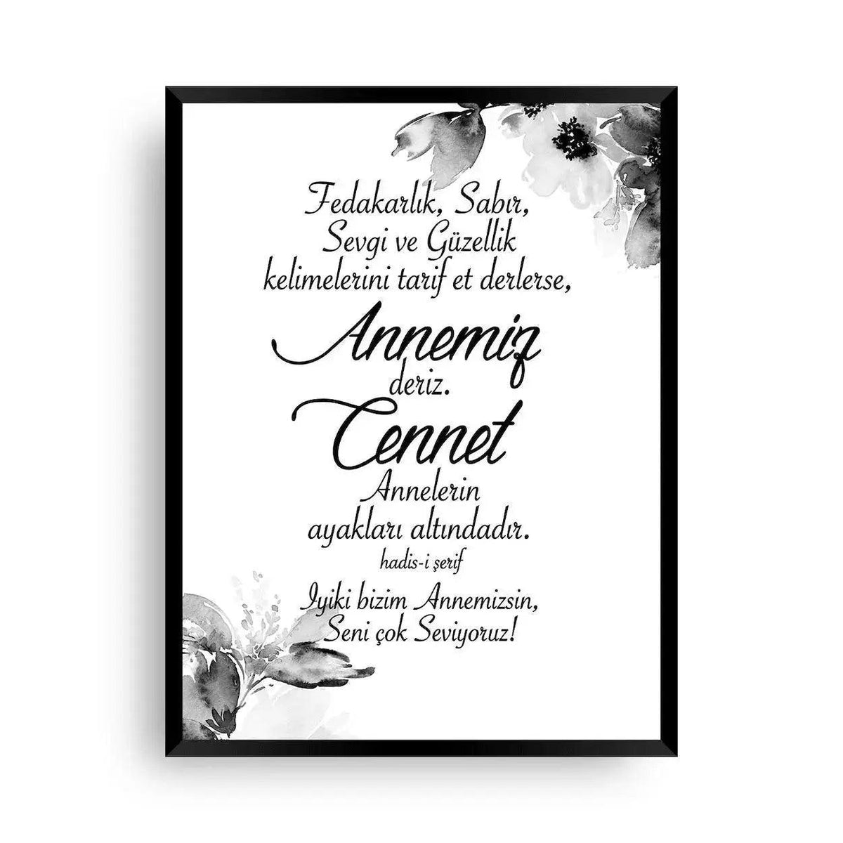 Annemiz | Fedakarlik Grey Flowers - Wandschmuck-Shop.de