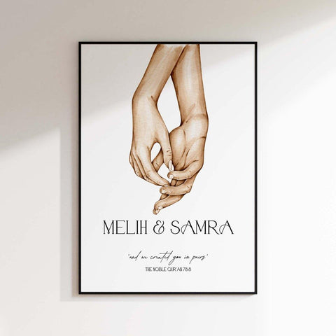 Bild Hochzeitstag | Created in pairs | hochzeitsgeschenk bild - Wandschmuck-Shop.de