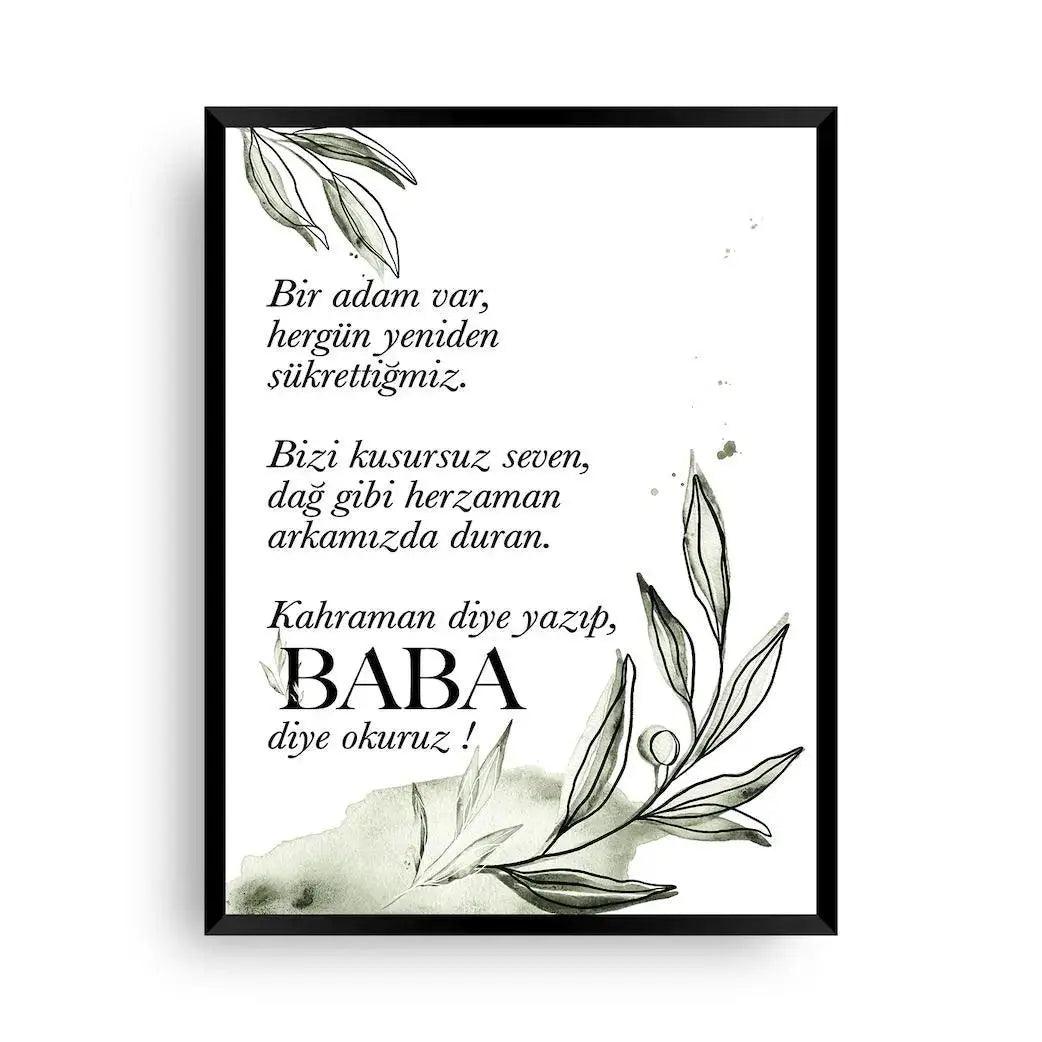 Bir adam var | Babam | Eine Hommage an Väter - Wandschmuck-Shop.de