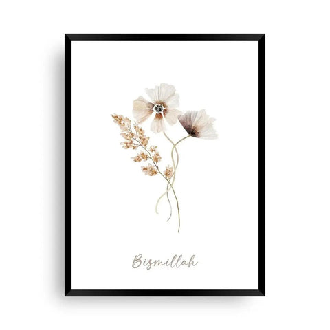 Bismillah - Blume islamisches Wandbild - Wandschmuck-Shop.de