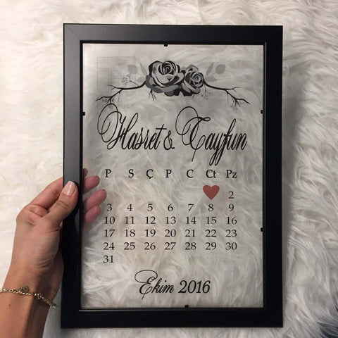 Black Rose Kalender | Personalisiertes Bild Paar - Wandschmuck-Shop.de