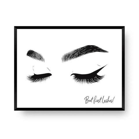 But First Lashes | Erst die Wimpern | Lashes Poster - Wandschmuck-Shop.de