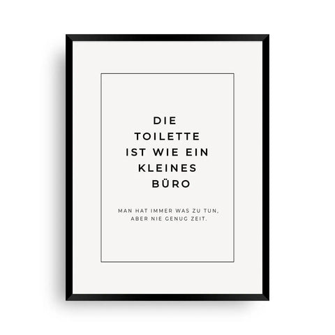 Das Klo ist ein Büro - Badezimmer Poster - Wandschmuck-Shop.de