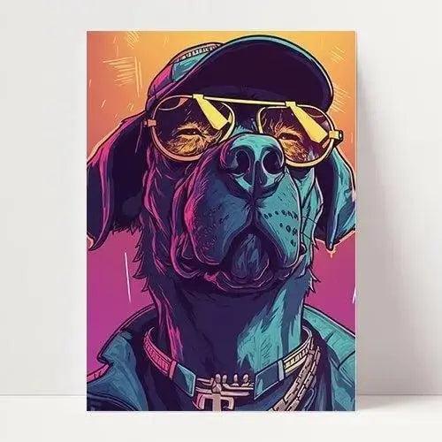 Dongo | Hundeposter | Pop art | Cyberpunk - Wandschmuck-Shop.de