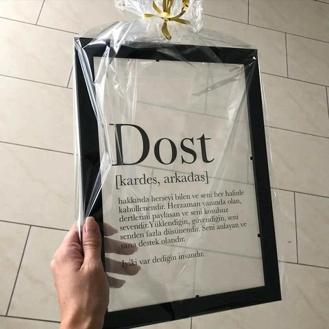 Dost yazisi | arkadasa hediye | Türksiches Geschenk Freundin | hediyelik - Wandschmuck-Shop.de