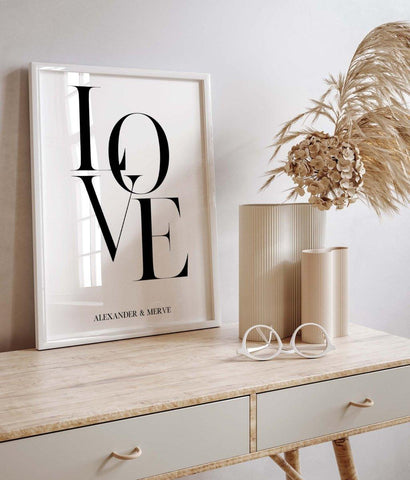 Love Typografie | Schlafzimmer poster - Wandschmuck-Shop.de