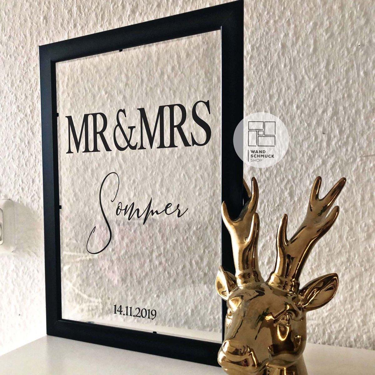 Mr and Mrs | Geschenk Standesamt - Wandschmuck-Shop.de