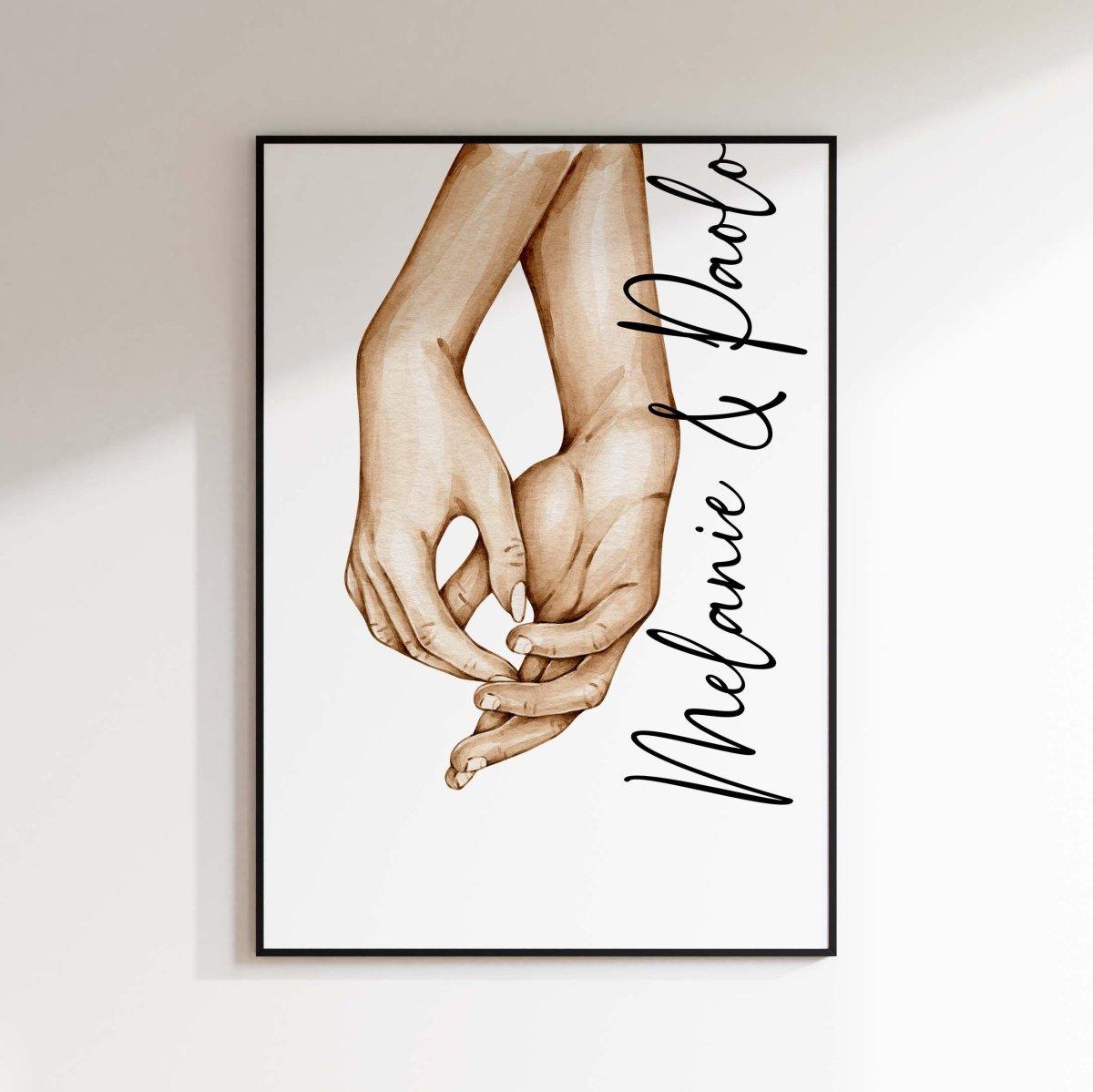 Paar Modernes Design | couple hände - Wandschmuck-Shop.de