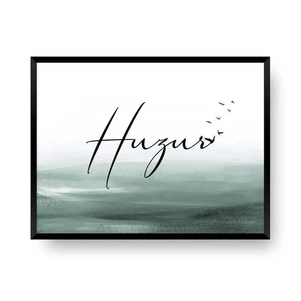 Poster Huzur | Green Bild | Frieden und Gelassenheit in Grün - Wandschmuck-Shop.de