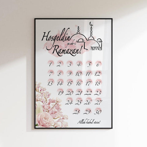 Ramadan Kalender | rosa Hosgeldin ya sehri Ramazan - Wandschmuck-Shop.de