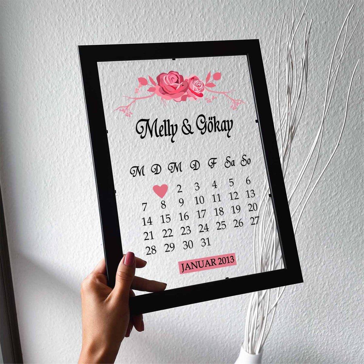 Romantischer Kalender | Valentinstag Geschenk für die Frau - Wandschmuck-Shop.de