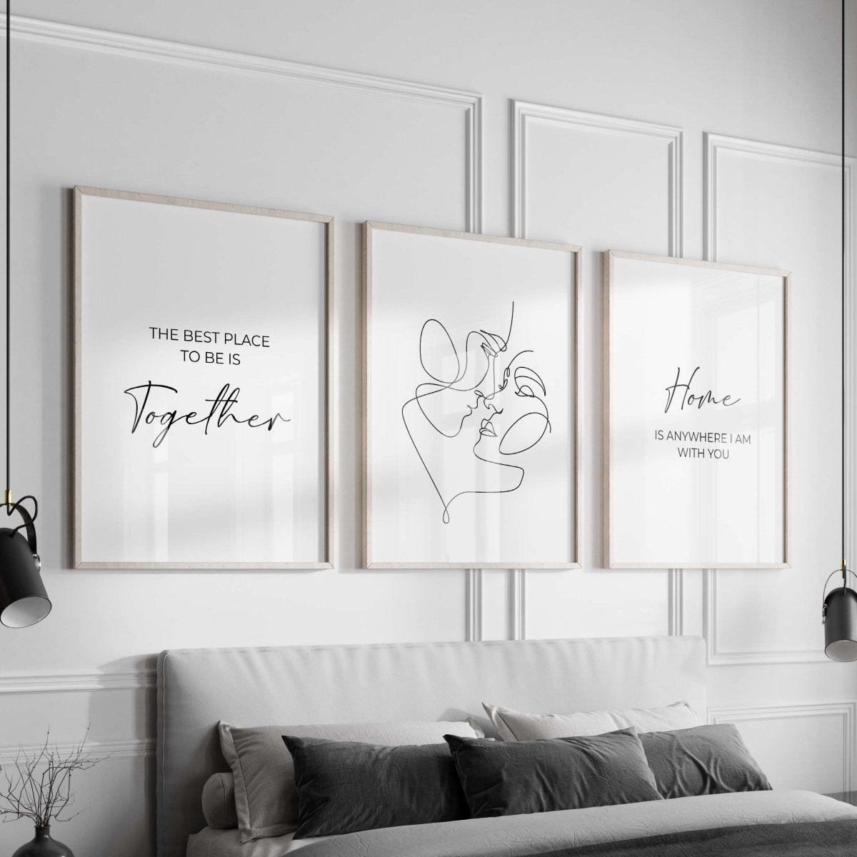 Schlafzimmer Poster Oneline Couple - Wandschmuck-Shop.de